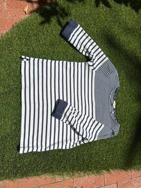 Barbour Navy & White Striped Long Sleeve Top